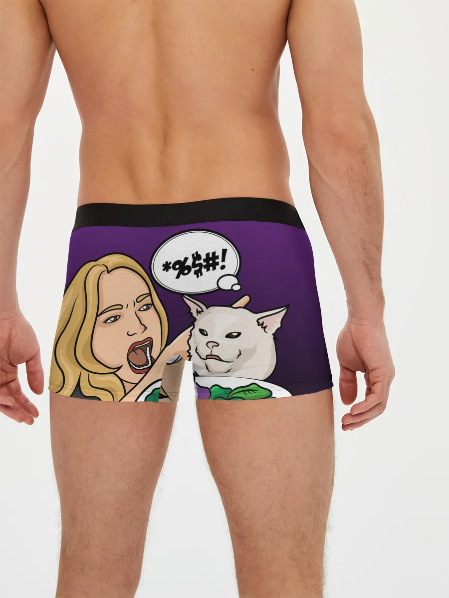 Мужские трусы боксеры / Woman yelling at a cat