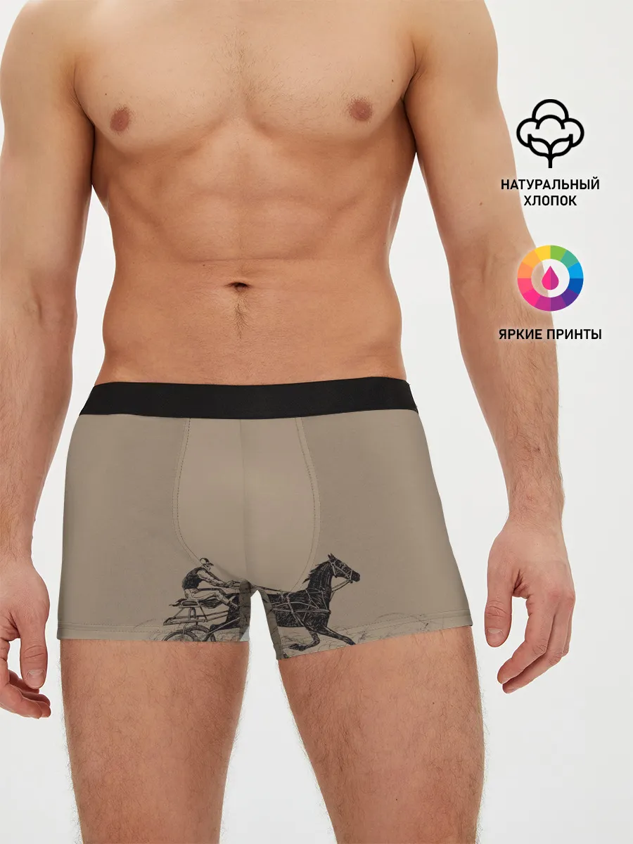 Мужские трусы боксеры / лошадь с колесницей