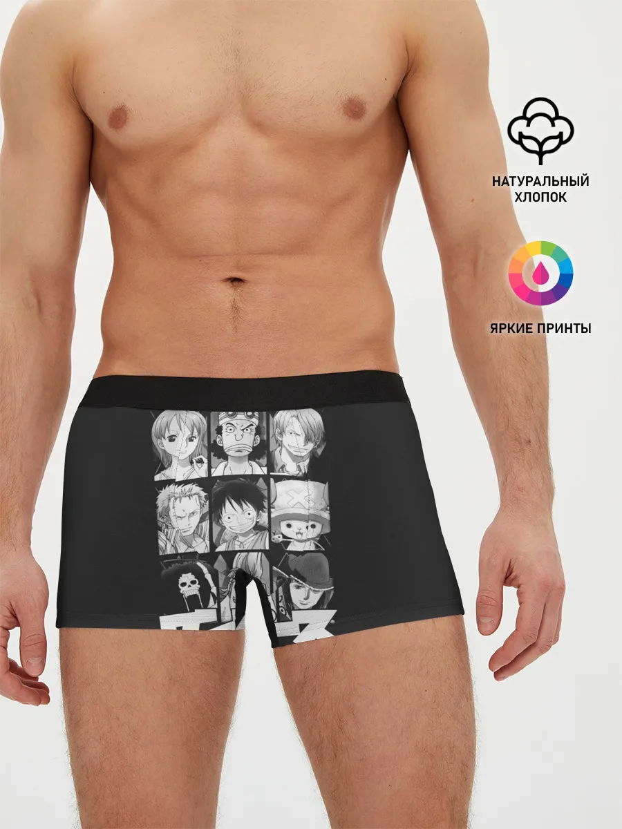 Мужские трусы боксеры / иероглифы One Piece