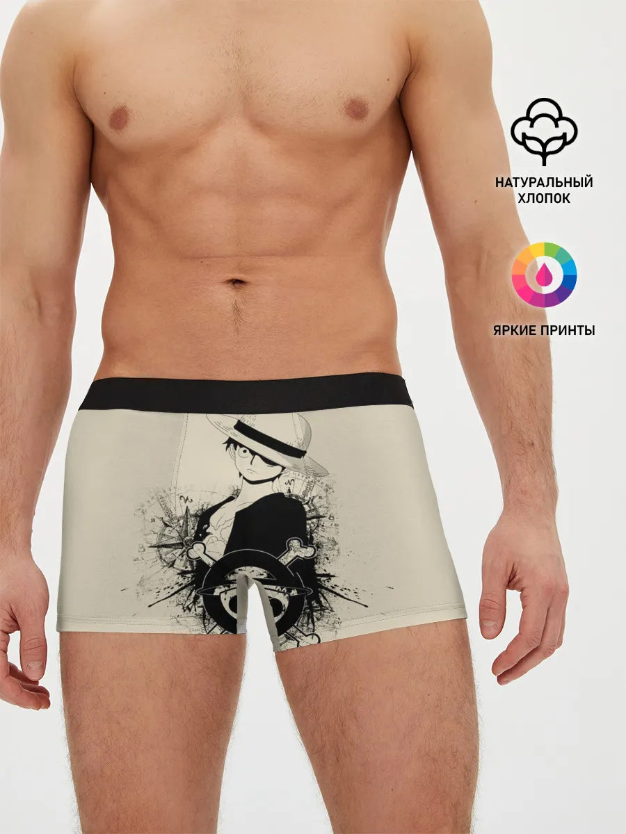 Мужские трусы боксеры / шляпа и череп One Piece