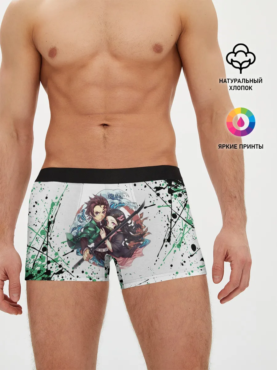 Мужские трусы боксеры / Брызги красок Demon Slayer