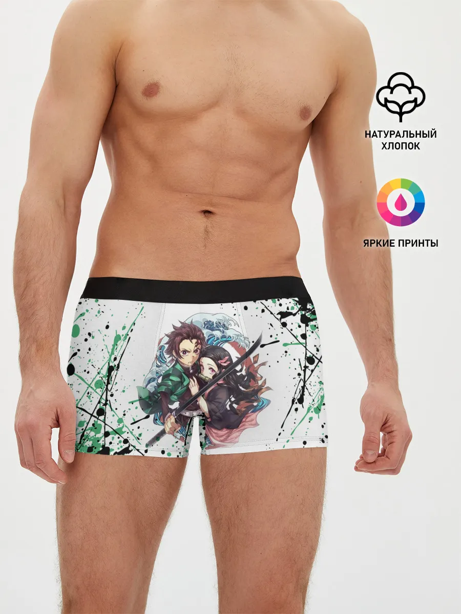 Мужские трусы боксеры / Брызги красок Demon Slayer