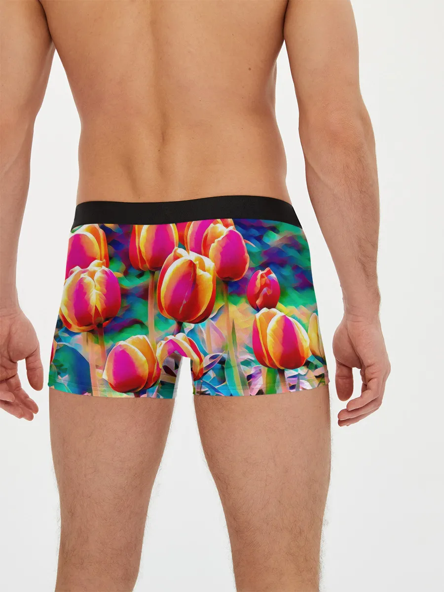 Мужские трусы боксеры / Тюльпаны