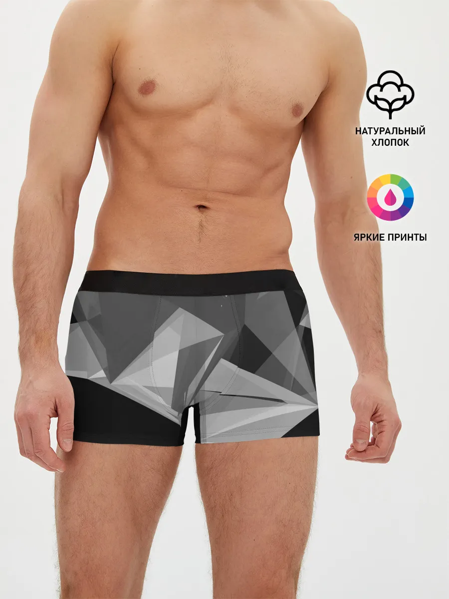 Мужские трусы боксеры / Camo - Black & White