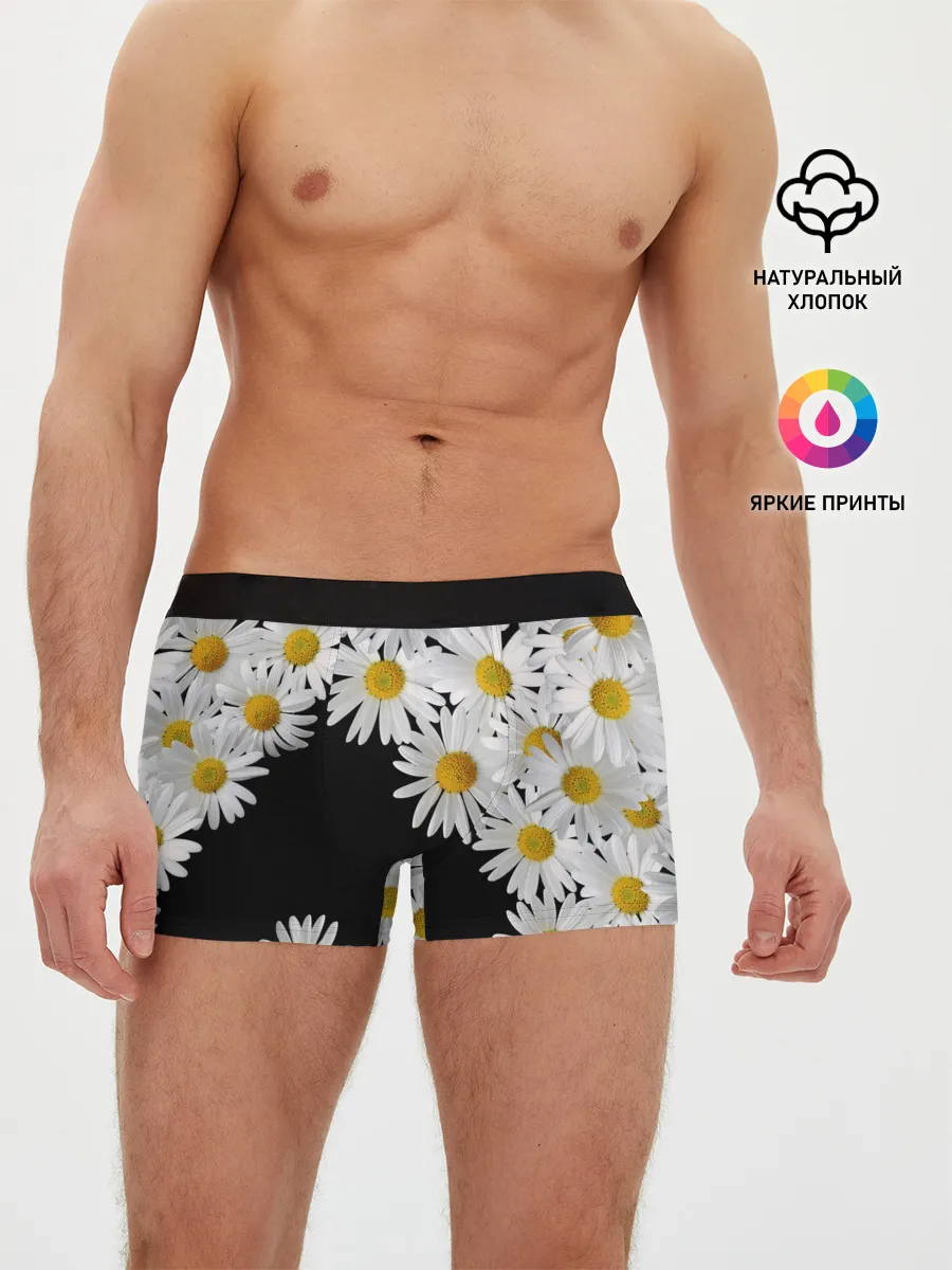 Мужские трусы боксеры / Ромашковая россыпь