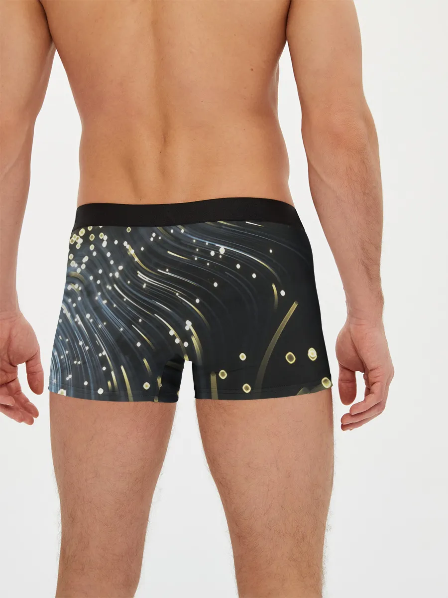 Мужские трусы боксеры / Абстракция искры полосы боке