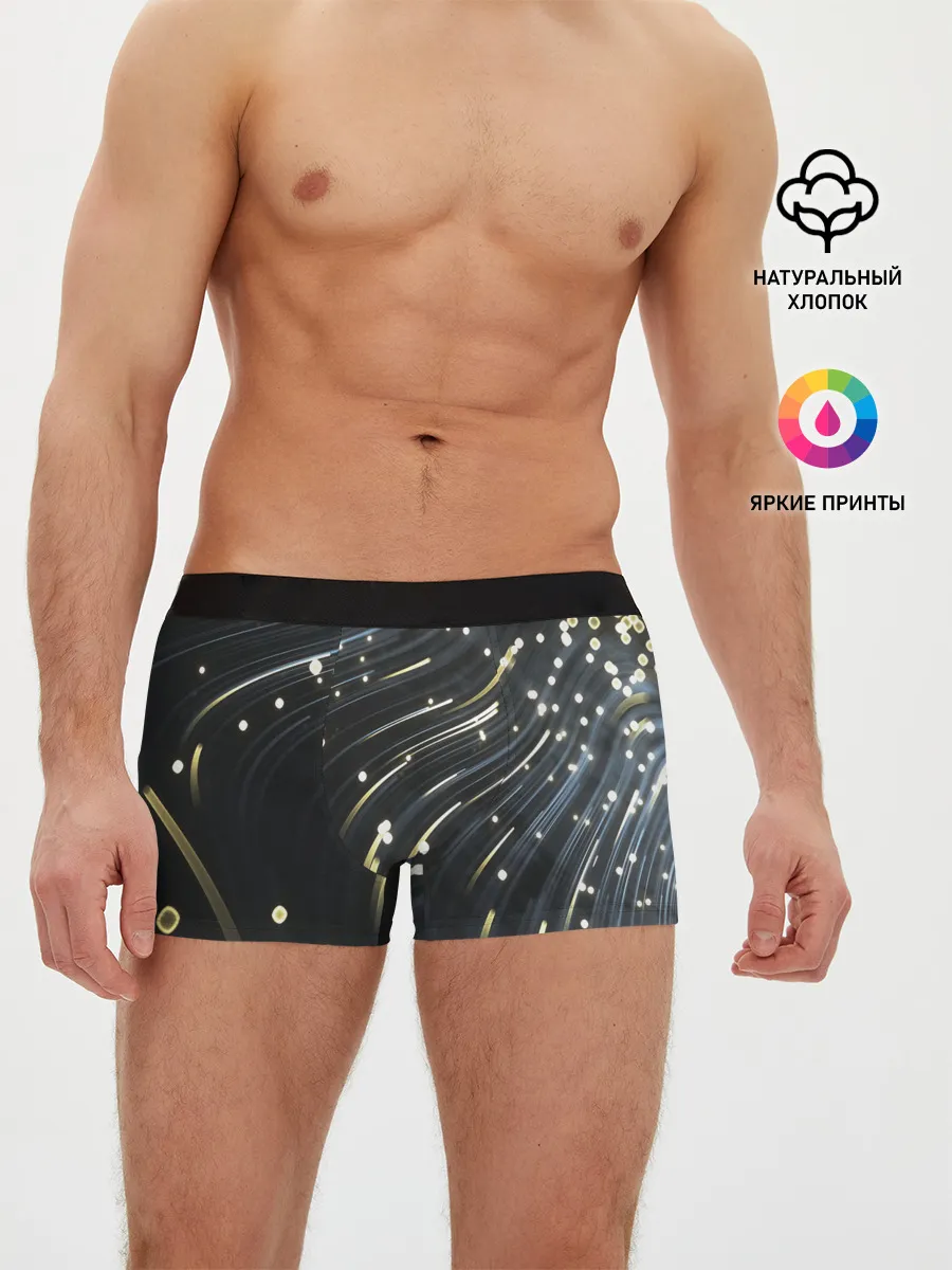 Мужские трусы боксеры / Абстракция искры полосы боке