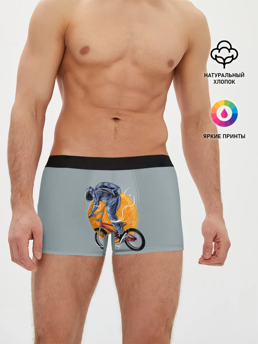 Мужские трусы боксеры / Космический велосипедист