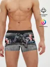 Мужские трусы боксеры / Пантера и цветы