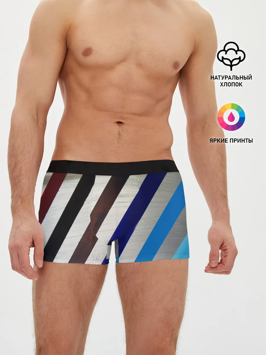Мужские трусы боксеры / Косые линии полосы крупные