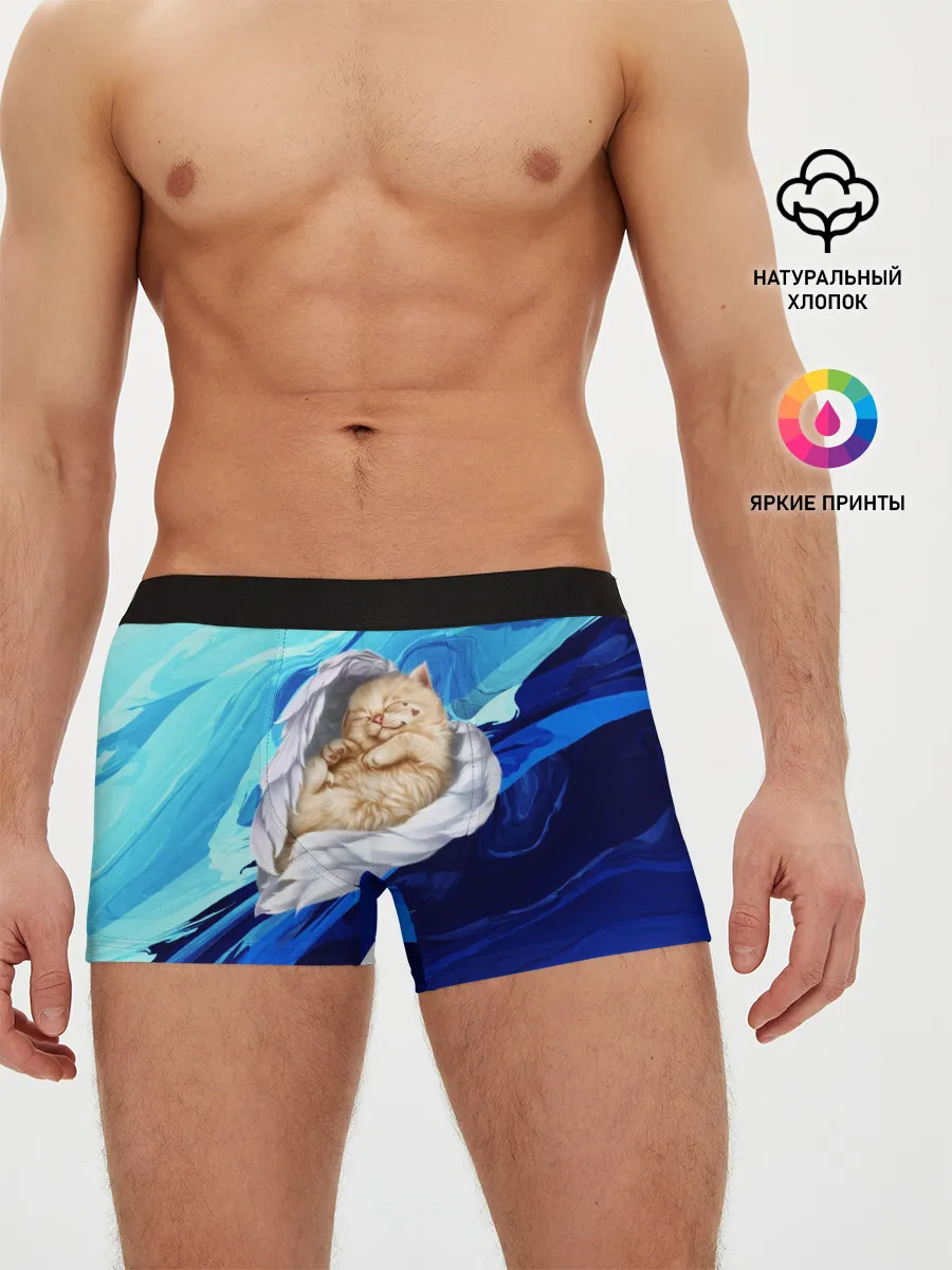 Мужские трусы боксеры / Котик Ангелочек