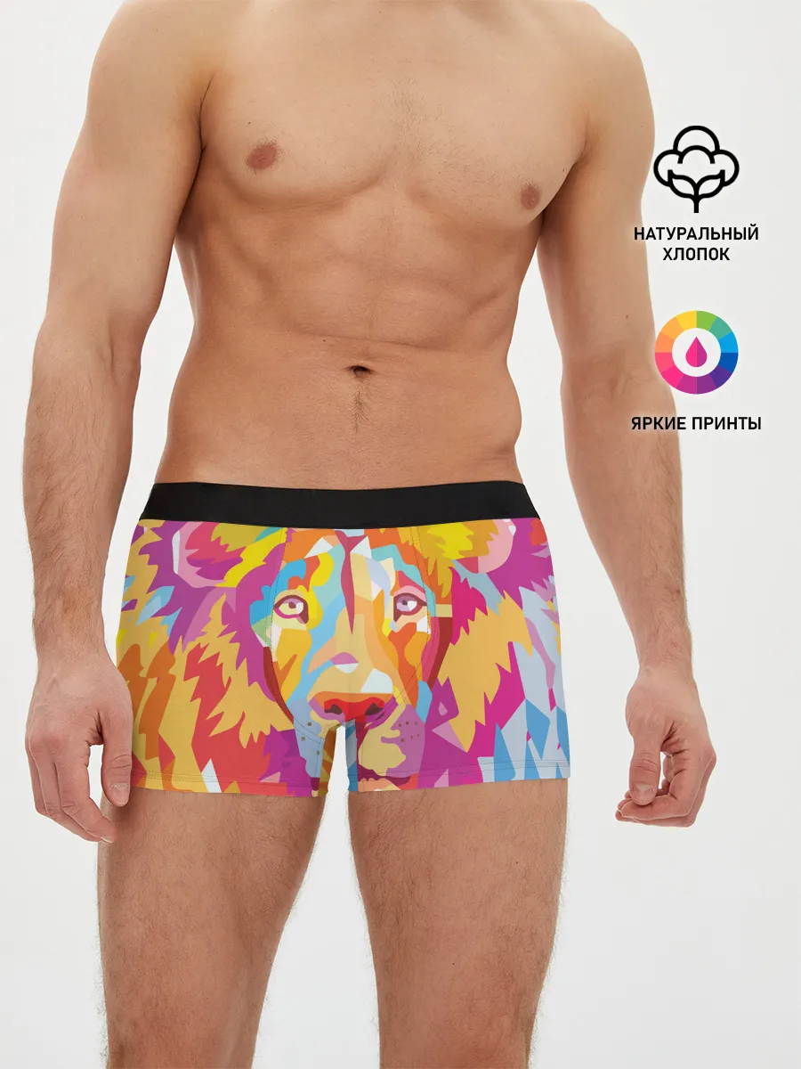 Мужские трусы боксеры / Акварельный лев
