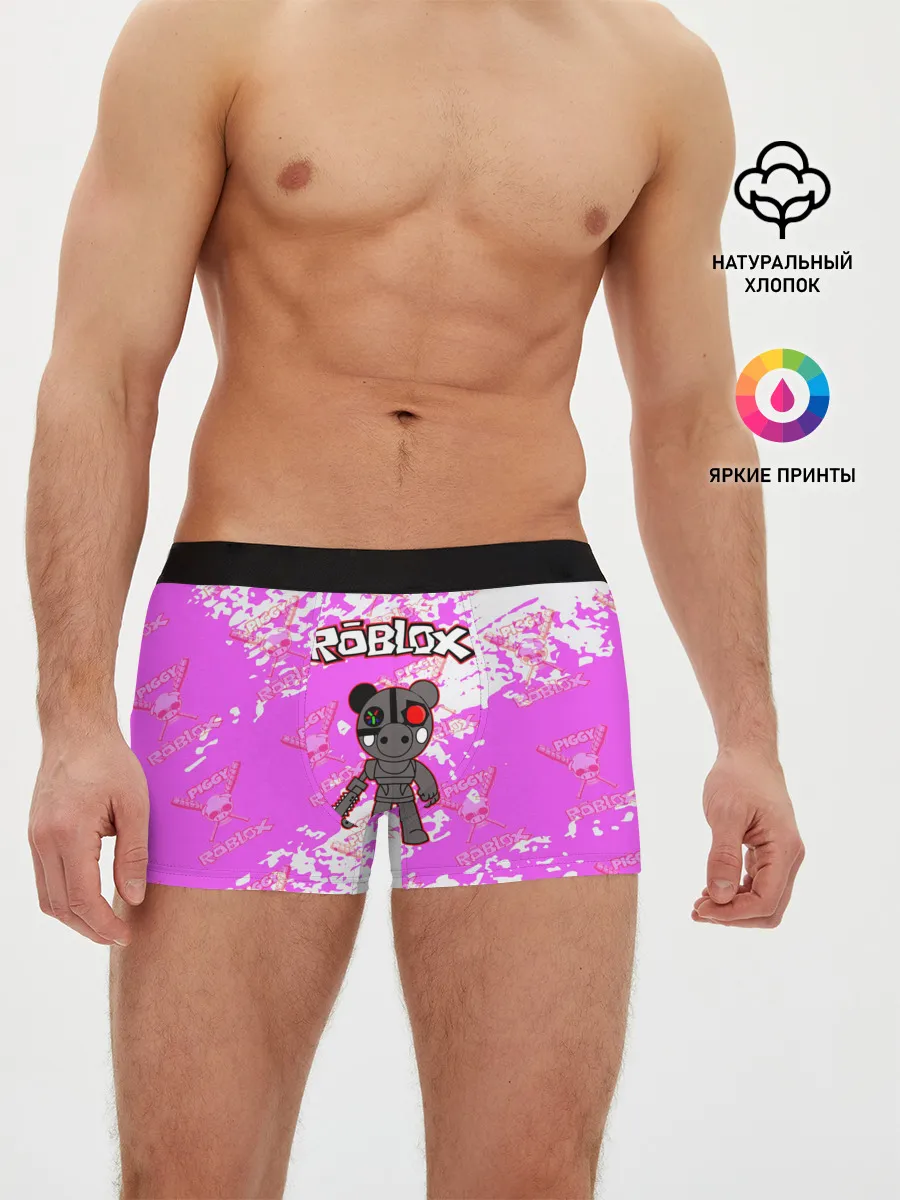 Мужские трусы боксеры / Свинка Пигги из Roblox