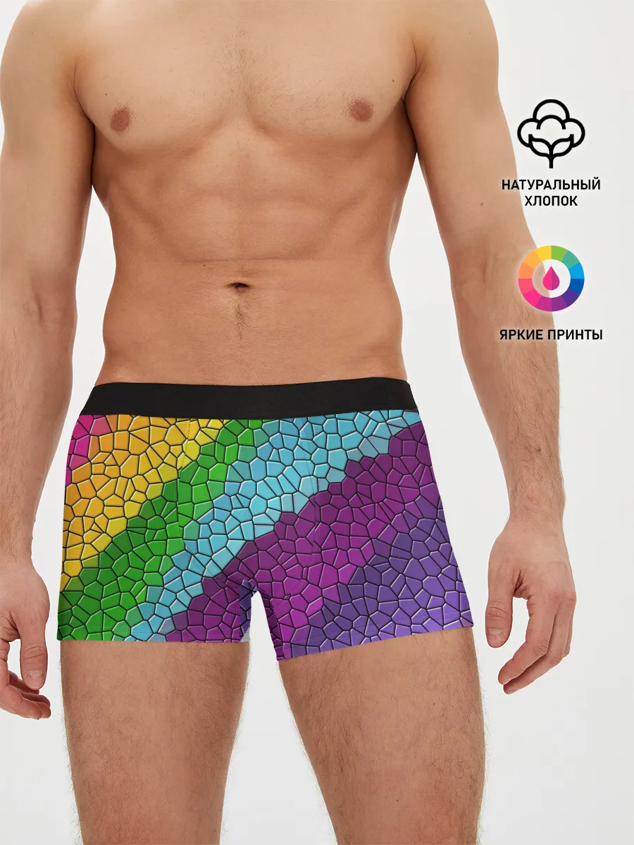 Мужские трусы боксеры / Яркая мозаика