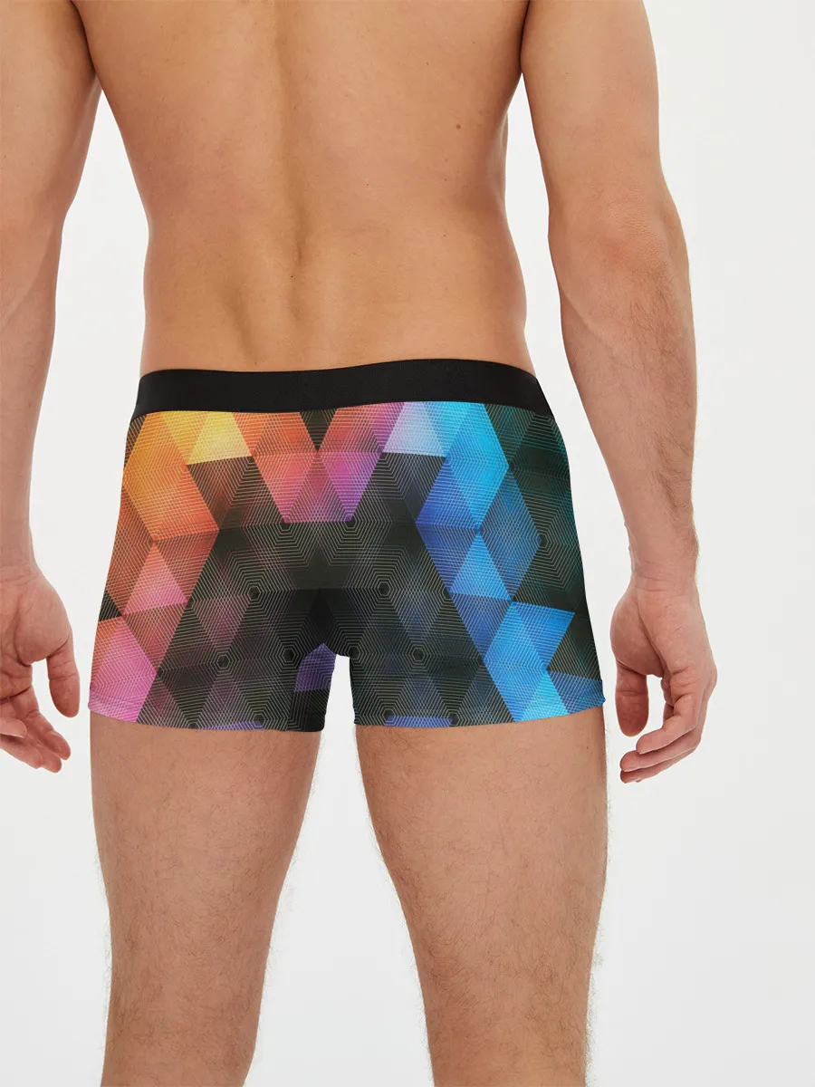 Мужские трусы боксеры / ТРЕУГОЛЬНИКИ АБСТРАКЦИЯ УЗОРЫ