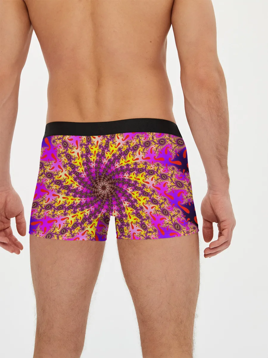 Мужские трусы боксеры / НЕОНОВЫЙ РОЗОВЫЙ ФРАКТАЛ