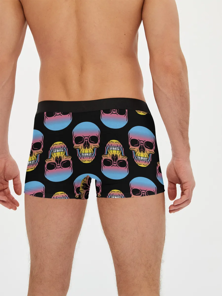 Мужские трусы боксеры / Neon skull