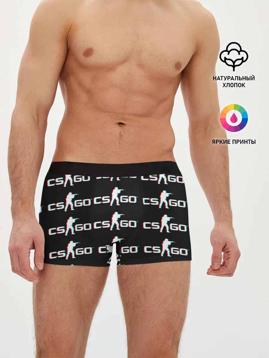 Мужские трусы боксеры / CSGO GLITCH LOGO