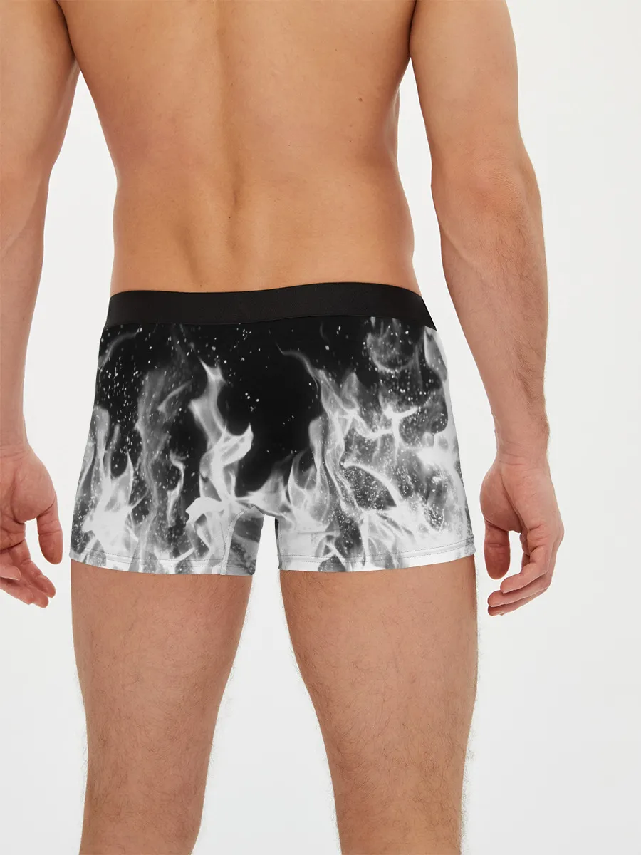 Мужские трусы боксеры / ЧЕРНО БЕЛЫЙ ОГОНЬ