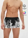 Мужские трусы боксеры / ЧЕРНО БЕЛЫЙ ОГОНЬ