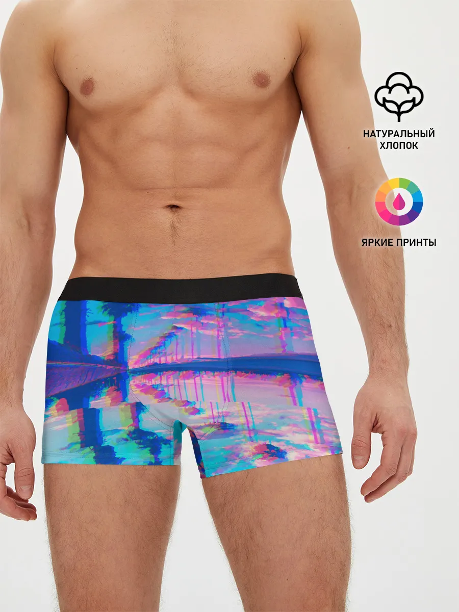 Мужские трусы боксеры / ГАВАЙИ ГЛИТЧ