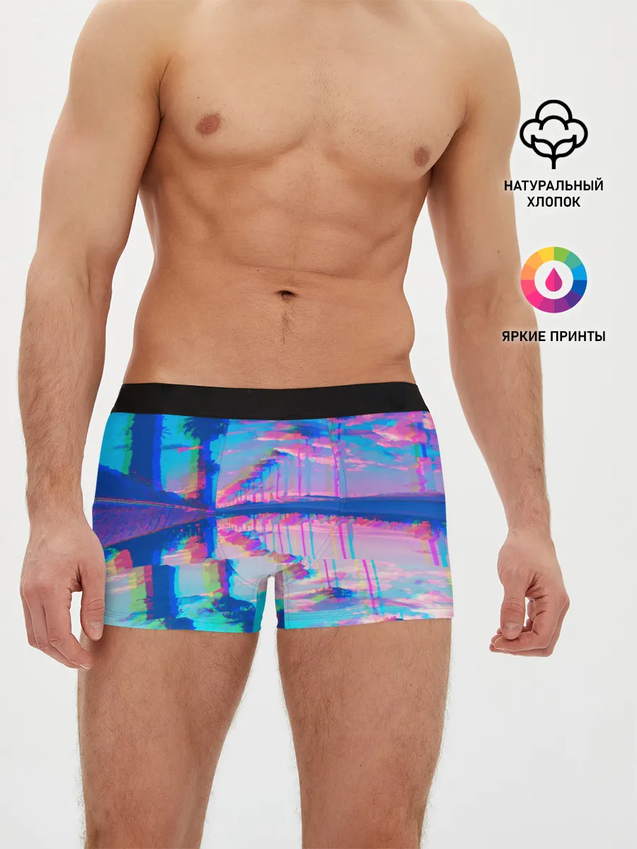 Мужские трусы боксеры / ГАВАЙИ ГЛИТЧ