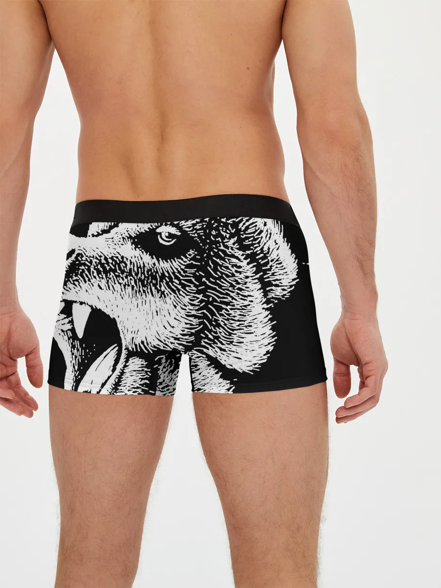 Мужские трусы боксеры / Черный медведь