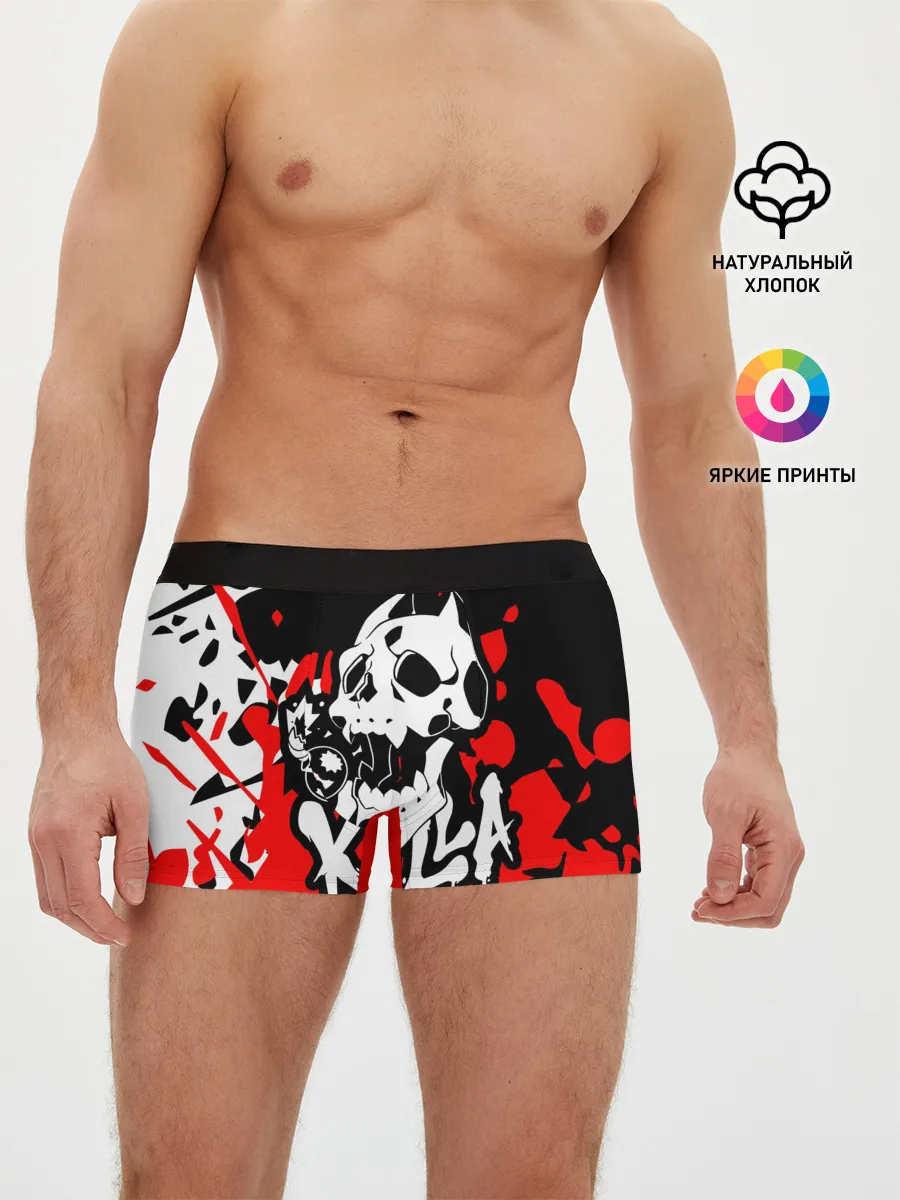 Мужские трусы боксеры / KILLA красные брызги