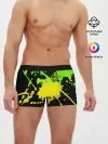 Мужские трусы боксеры / KILLA зеленые брызги