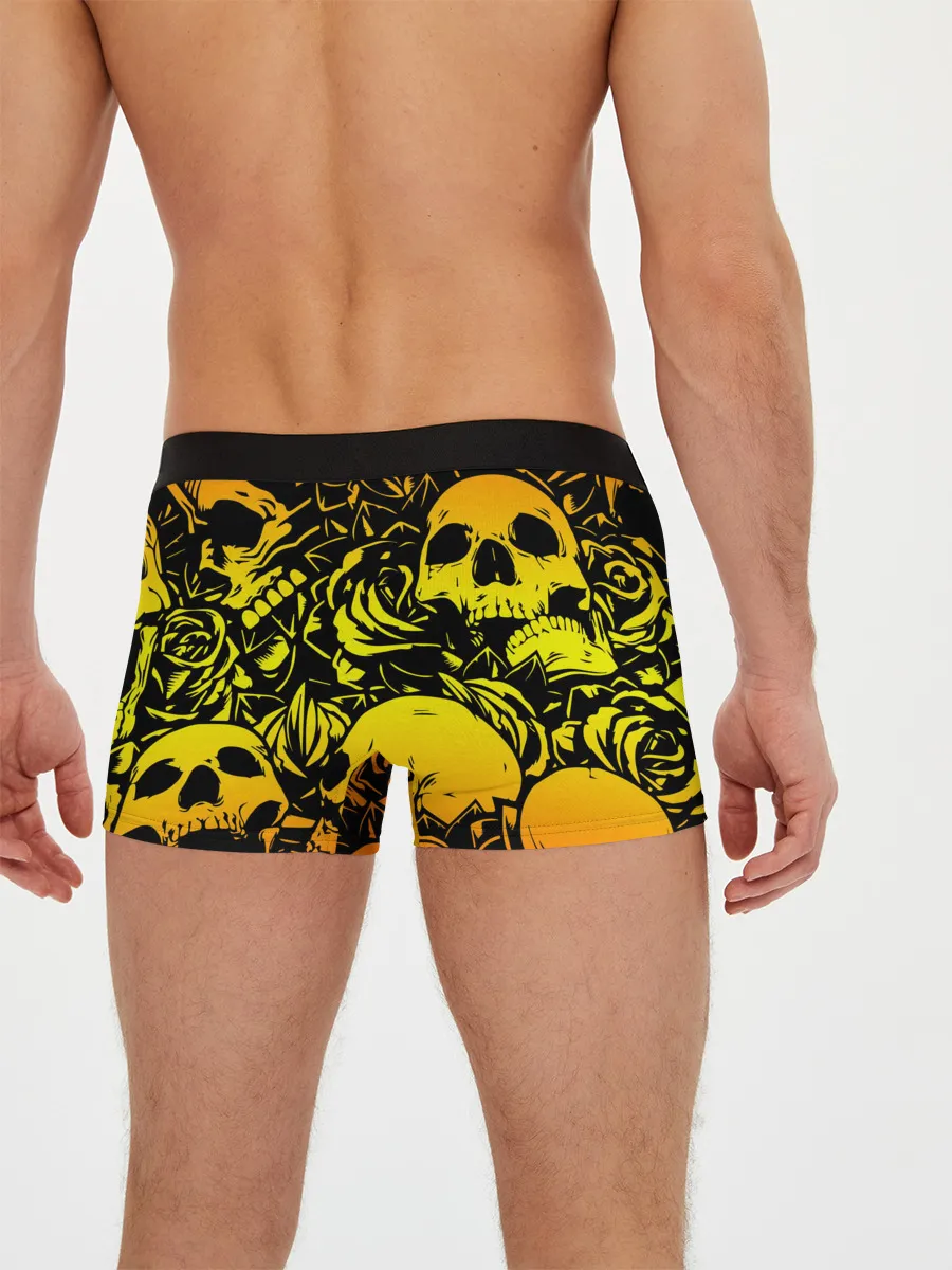 Мужские трусы боксеры / KILLA оранжевые черепа