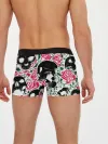 Мужские трусы боксеры / Череп, розы, цветы, зубы