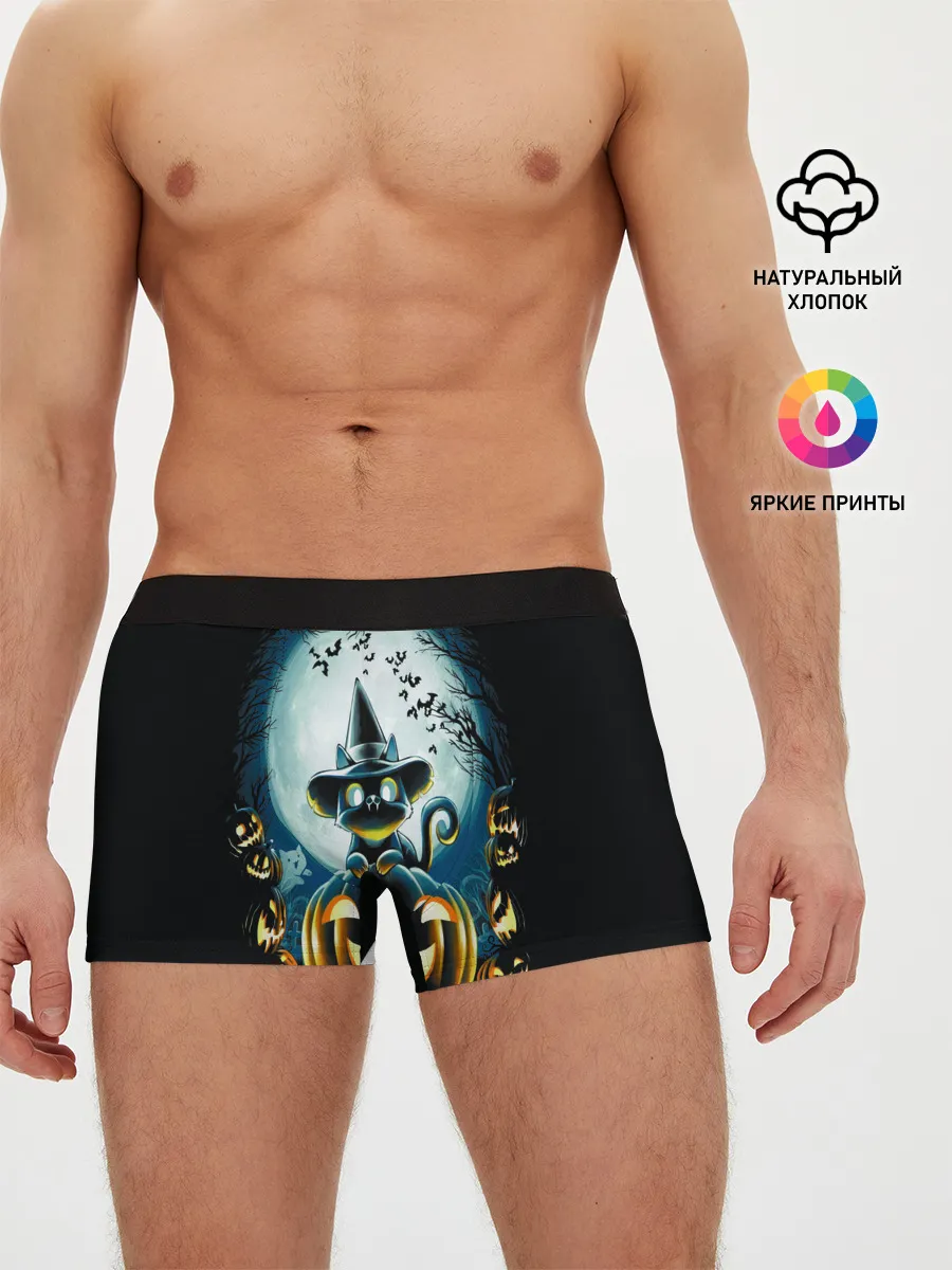 Мужские трусы боксеры / Хэллоуин Кот