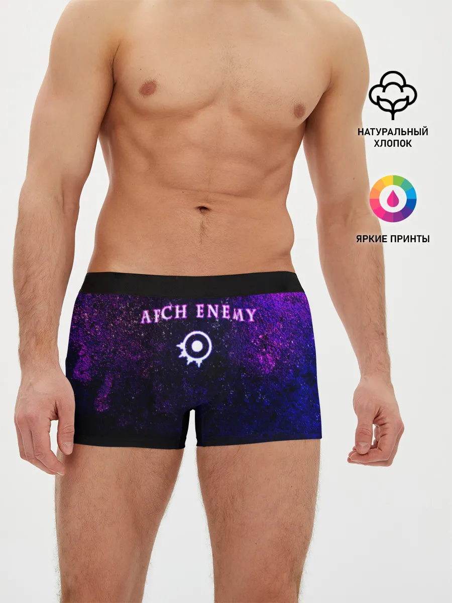 Мужские трусы боксеры / Arch Enemy. Neon logo