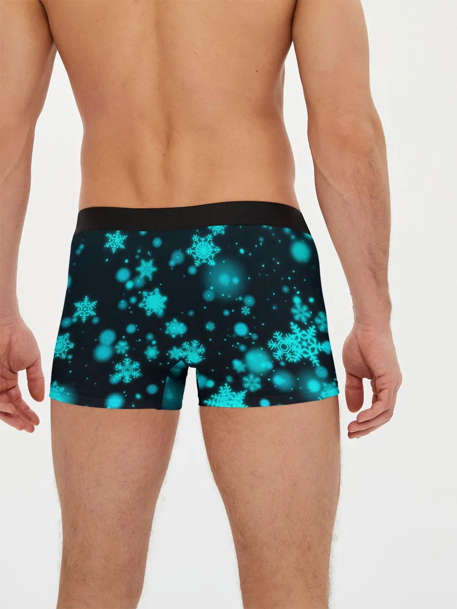 Мужские трусы боксеры / Новогодний пингвин