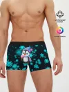 Мужские трусы боксеры / Новогодний пингвин
