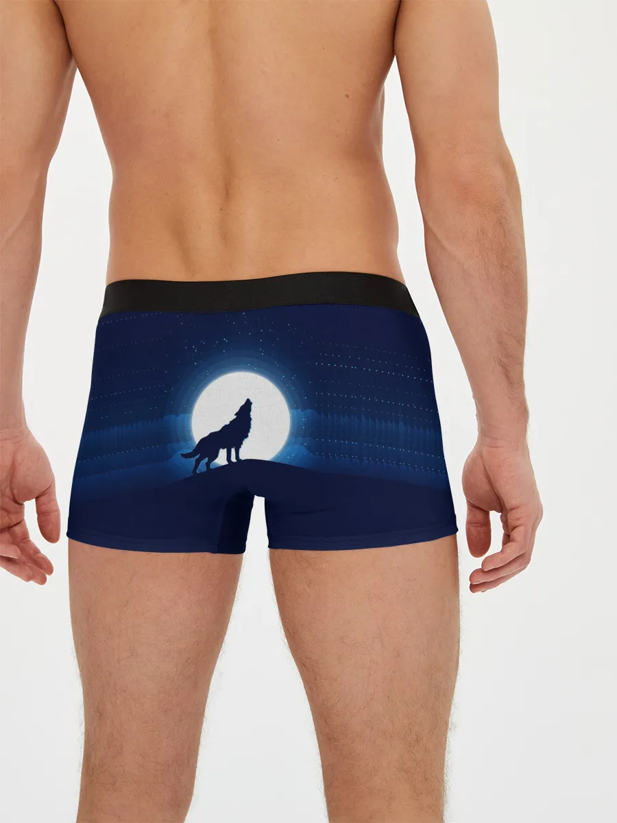 Мужские трусы боксеры / Воющий на луну