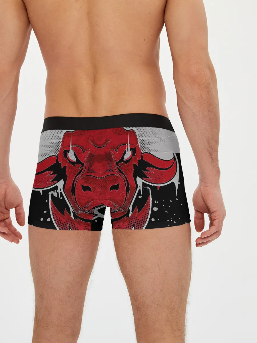 Мужские трусы боксеры / Красный бык