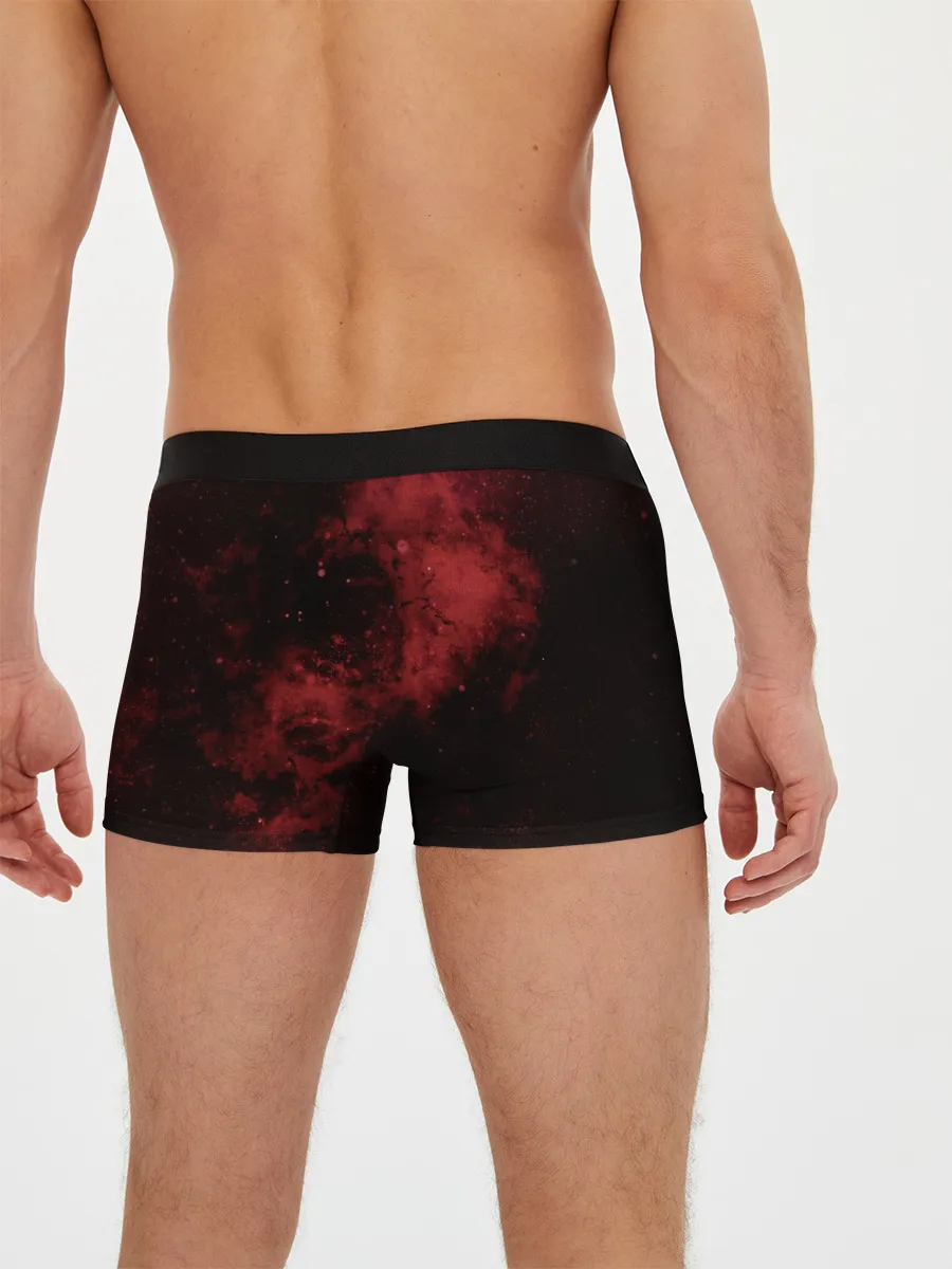 Мужские трусы боксеры / Эмблема Черного клевера на космическом фоне