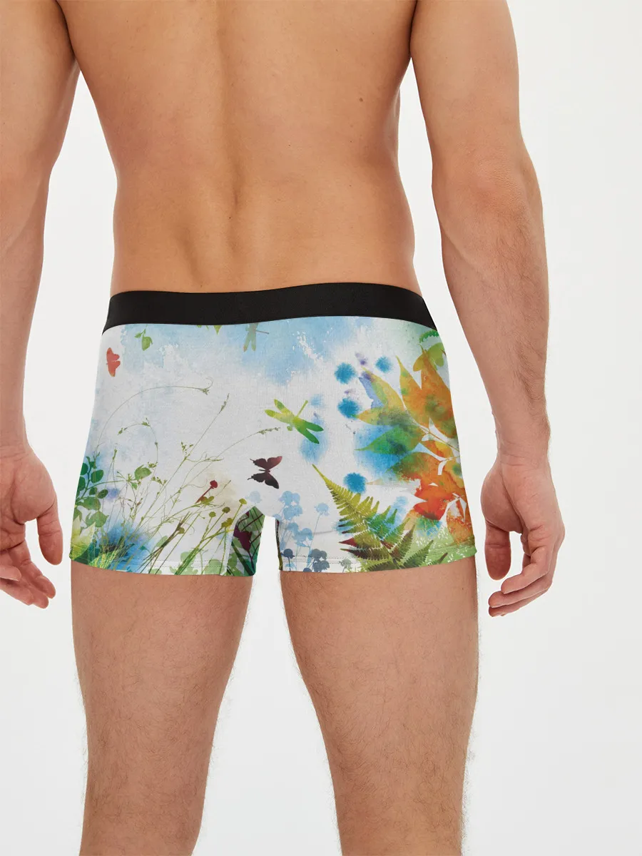 Мужские трусы боксеры / Summer акварель