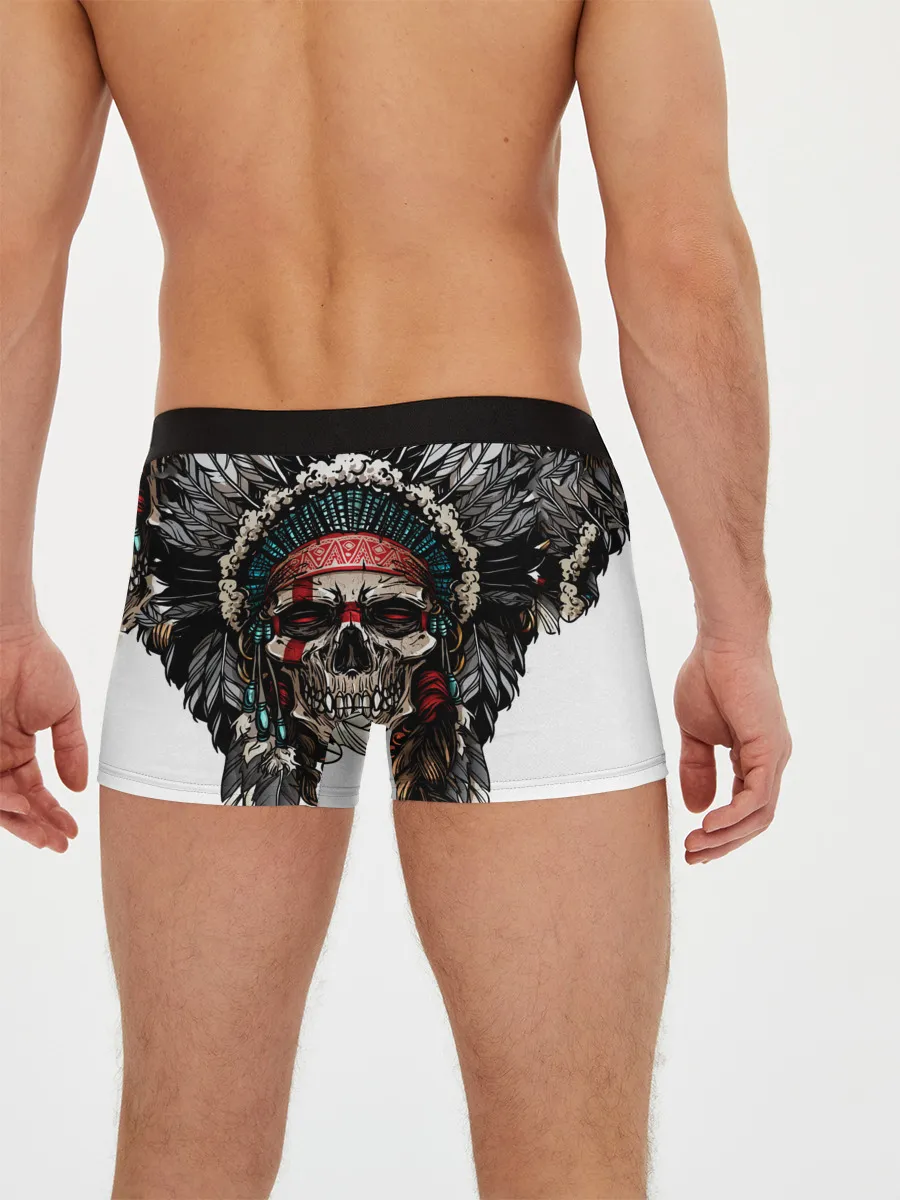 Мужские трусы боксеры / Череп индейца