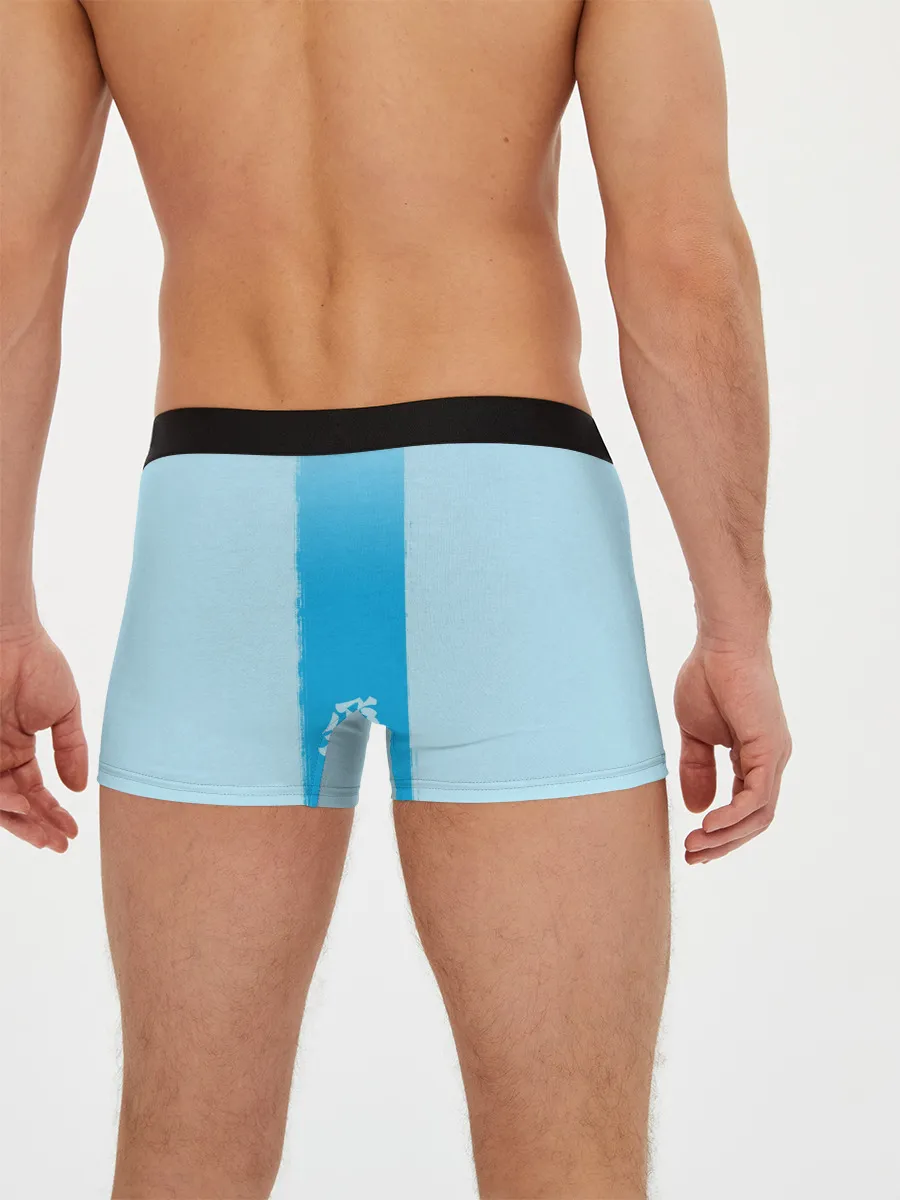 Мужские трусы боксеры / Хината на синем фоне