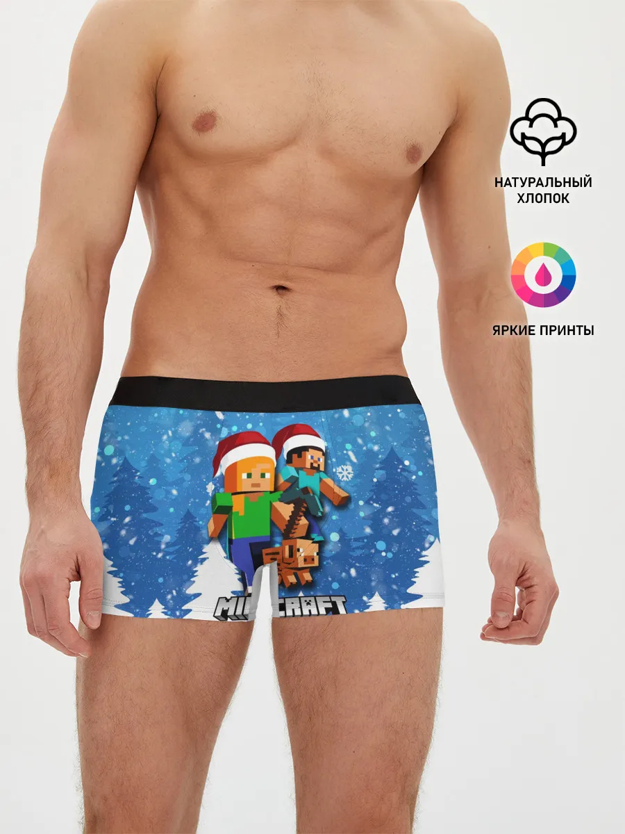 Мужские трусы боксеры / Новогодний Манкрафт