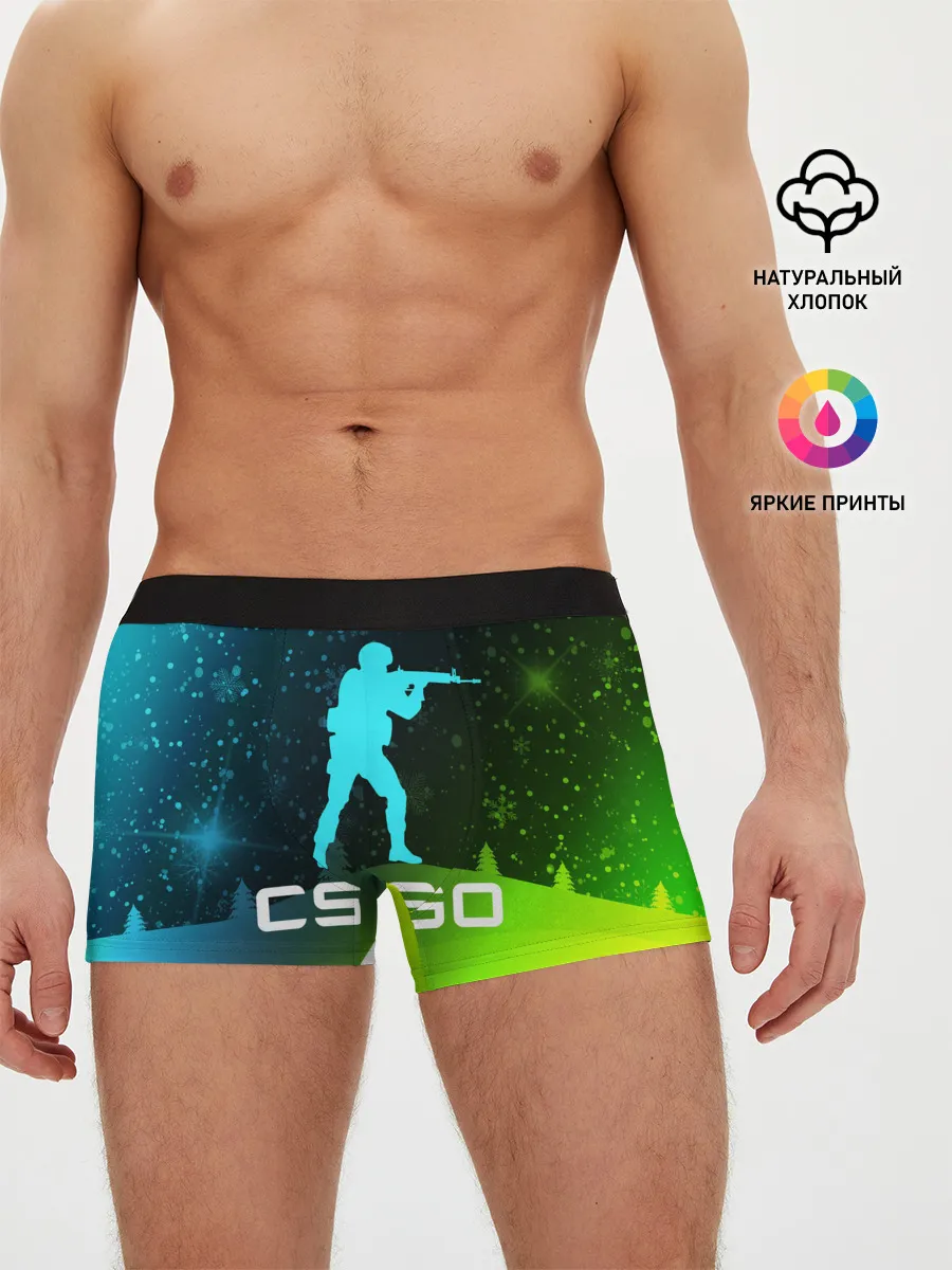 Мужские трусы боксеры / CS GO | КС ГО - Снежный