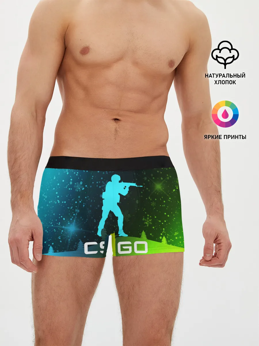 Мужские трусы боксеры / CS GO | КС ГО - Снежный