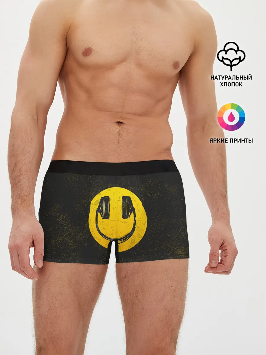 Мужские трусы боксеры / Наушники Смайл