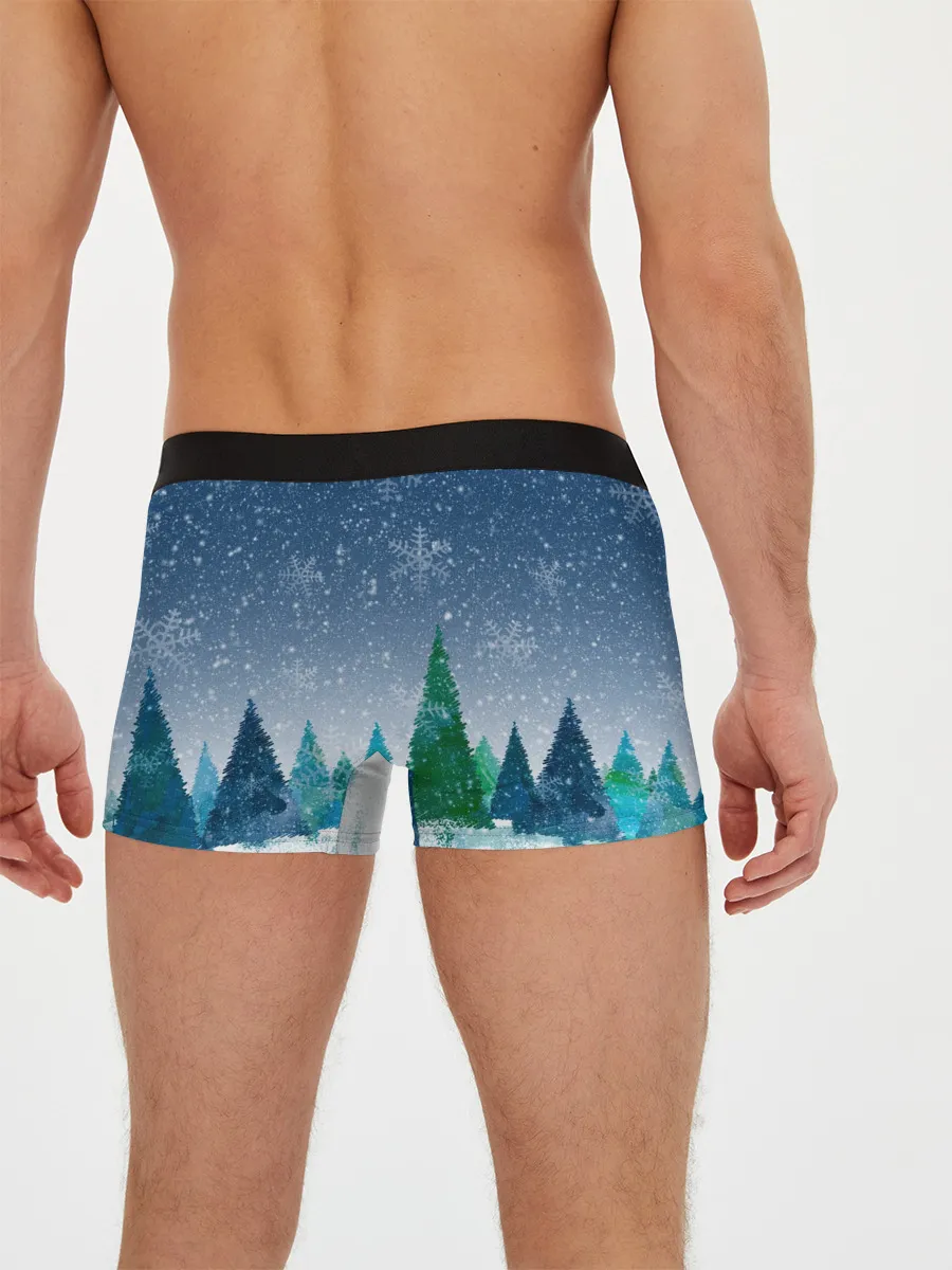 Мужские трусы боксеры / Снежинки в лесу