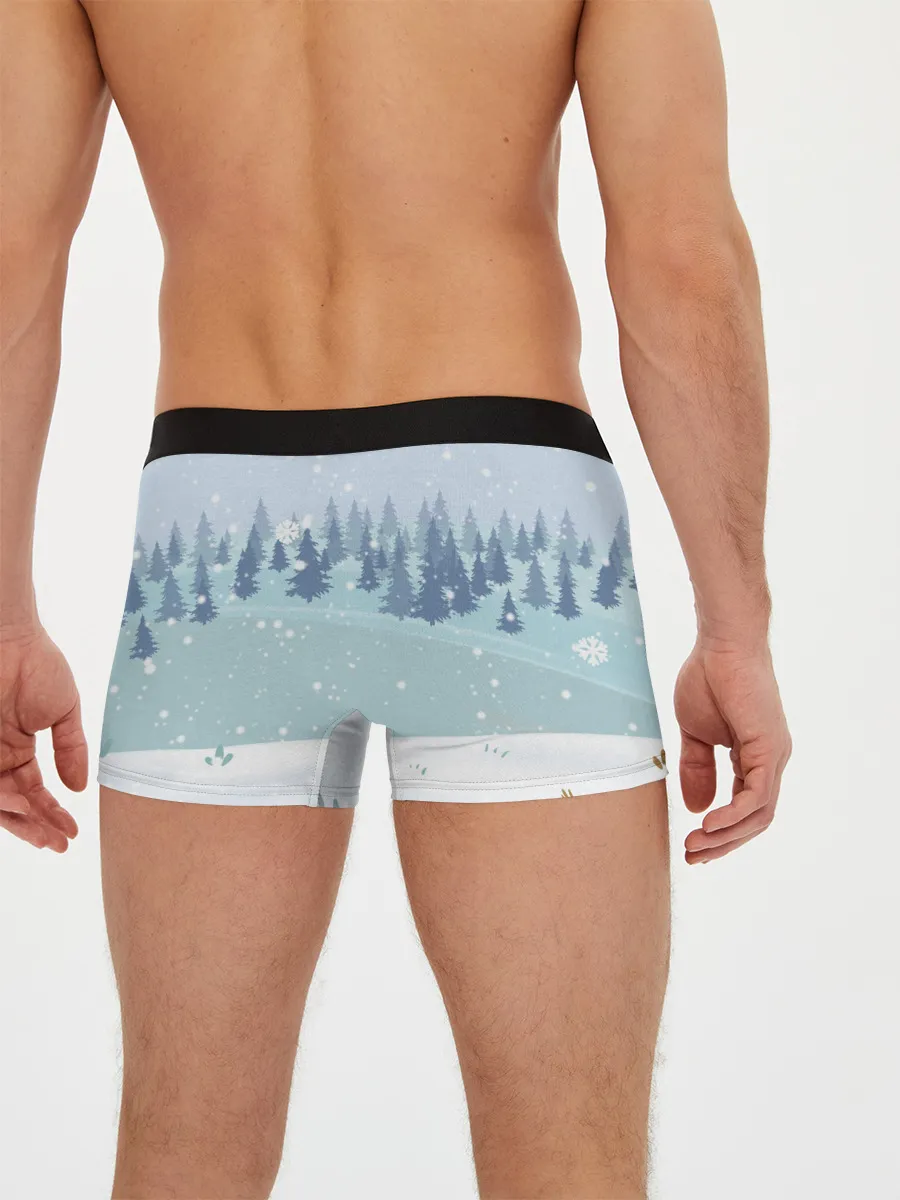 Мужские трусы боксеры / Олень с кружкой