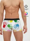 Мужские трусы боксеры / Цветные ладошки - Детский узор