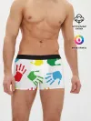 Мужские трусы боксеры / Цветные ладошки - Детский узор