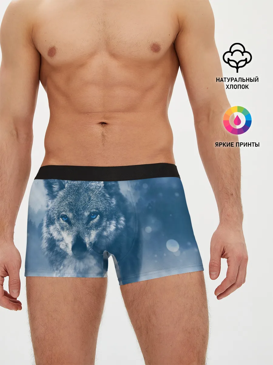 Мужские трусы боксеры / Красивый волк